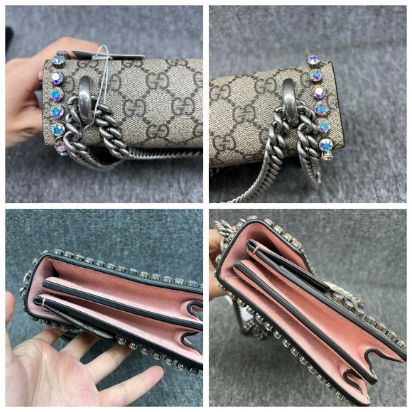 100% Authentic GUCCI Dionysus Brown Canvas Shoulder Bag - Picture 13 of 13